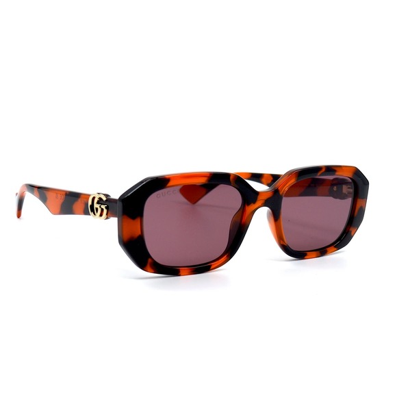 GUCCI GG1535S 005 TORTOISE ORANGE VIOLET LENS AUTHENTIC SUNGLASSES - Picture 4 of 16